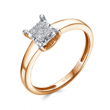 Кольцо из красного золота с бриллиантами (арт. К2952-120)