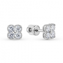 Серьги пусеты из серебра с фианитами (арт. 901062870)