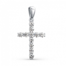 Подвеска крест из серебра с фианитами (арт. 901032810)