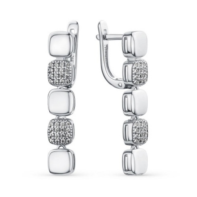 Серьги из серебра с фианитами (арт. 901022793)