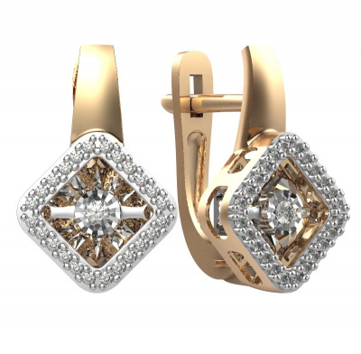 Серьги из красного золота с бриллиантами (арт. С4052-120)