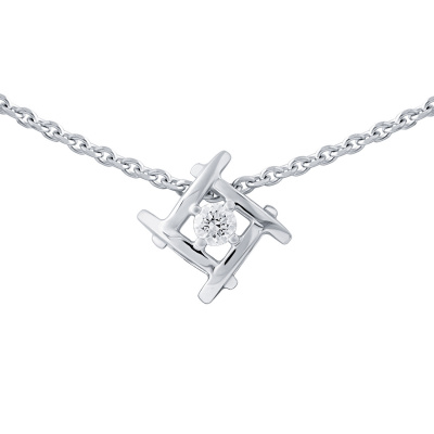 Колье из белого золота с бриллиантом (арт. ЗКОЛ-91182-I)