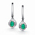 Серьги из серебра с изумрудами и фианитами (арт. 02-4563/000И-00)