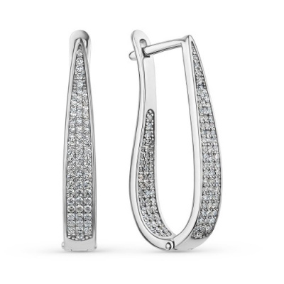 Серьги из серебра с фианитами (арт. 901022871)