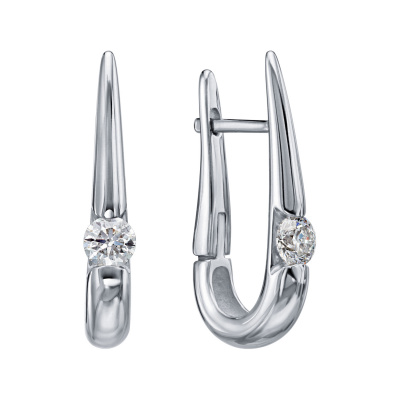 Серьги из белого золота с бриллиантом (арт. ЗС-87241)