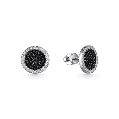 Серьги пусеты из серебра с фианитами (арт. 902062105)