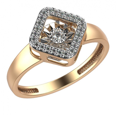 Кольцо из красного золота с бриллиантами (арт. К4052-120)