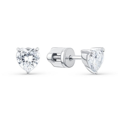 Серьги пусеты из серебра с фианитами (арт. 901062869)