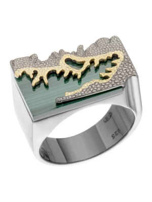 Кольцо из серебра с малахитом (арт. 36К153005)