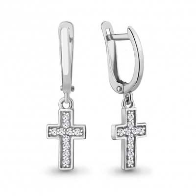 Серьги из серебра с фианитами (арт. 49173А)