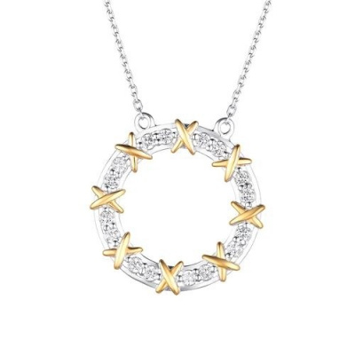 Колье из серебра с фианитами, р.40-45 (арт. 901042415)