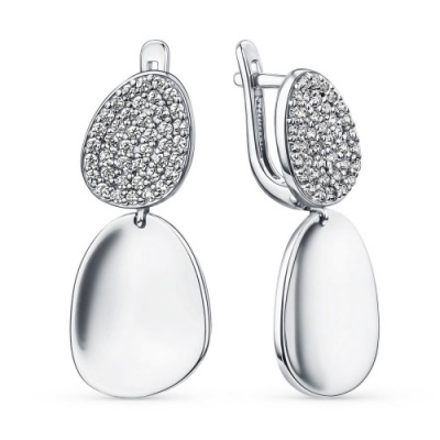 Серьги из серебра с фианитами (арт. 901022792)